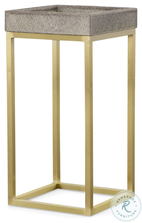 Falsom Grey And Satin Brass Drinks Table