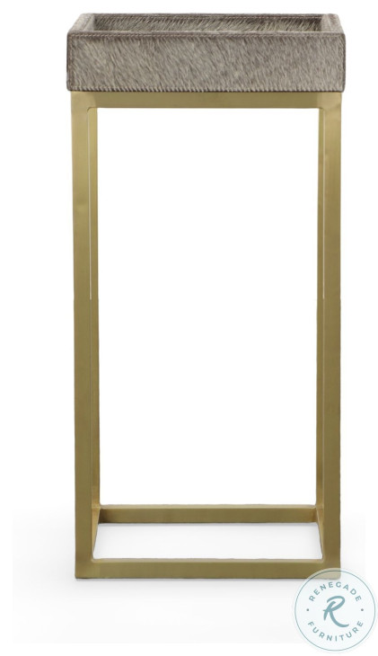 Falsom Grey And Satin Brass Drinks Table