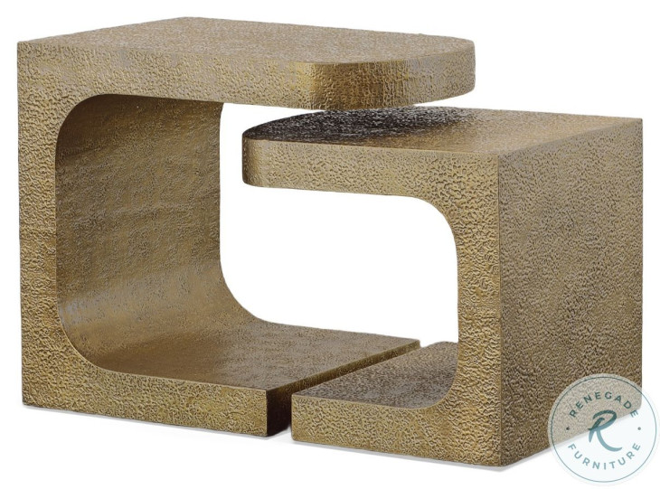 Lana Antique Brass Cladded Nesting Tables Set of 2