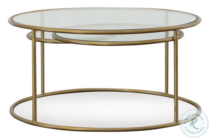 Cassie Clear Glass And Antique Brass Coffee Table
