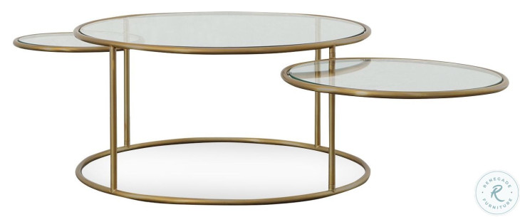 Cassie Clear Glass And Antique Brass Coffee Table