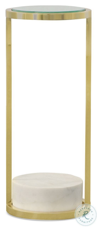 Vista Clear Glass And Polished Brass Spot Table