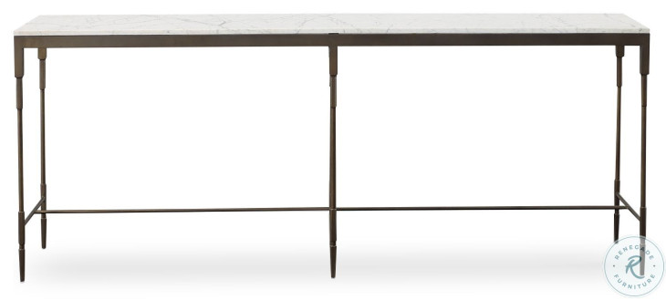 Holland White Grey Marble And Bronze Console Table