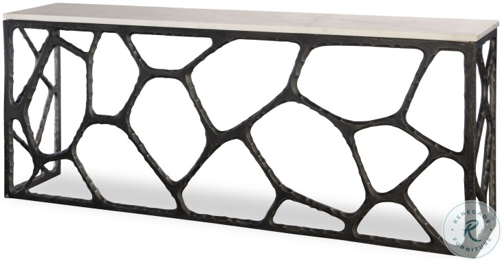 Zane White Marble And Oil Rubbed Bronze Console Table