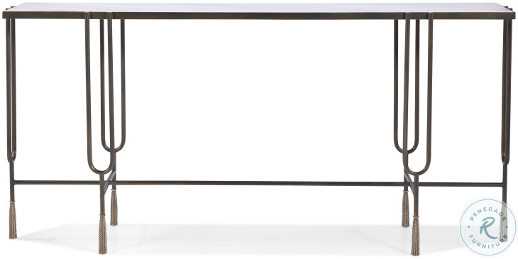 Harmon White Carrara Marble And Oil Rubbed Bronze Console Table