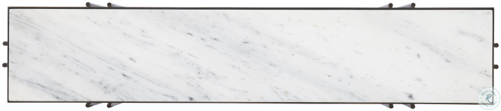 Harmon White Carrara Marble And Oil Rubbed Bronze Console Table