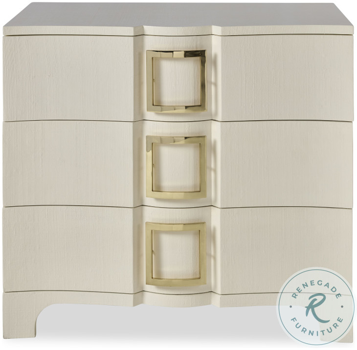 Callie White Raffia 3 Drawer Chest