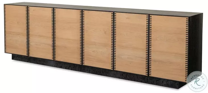 Wayland Black Cerused And Natural Large Media Console