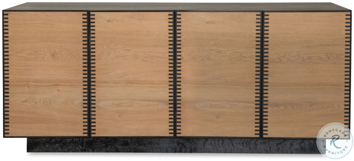 Wayland Black Cerused And Natural Small Media Console