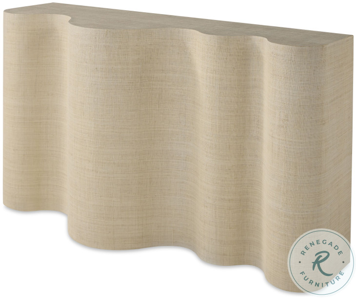 Layton Off White Raffia Console Table