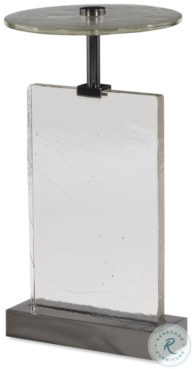 Vetro Glass And Pewter Accent Table