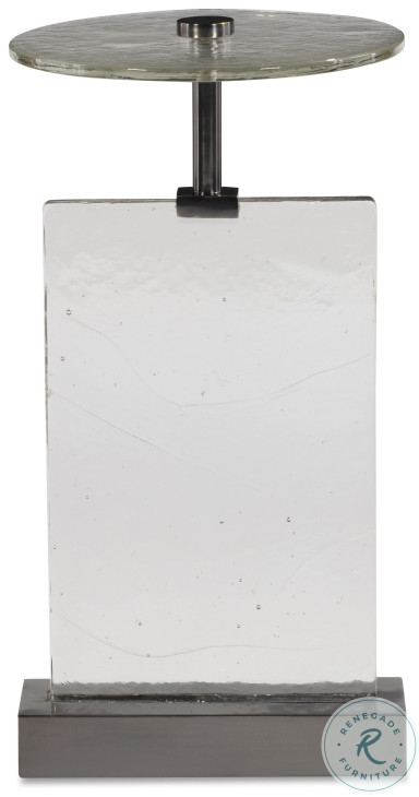 Vetro Glass And Pewter Accent Table