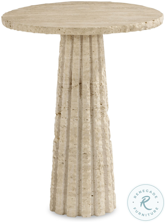 Barco Travertine 20" Round Accent Table