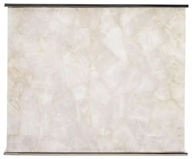 Grand Tour Furniture White and Silver Rectangular Quartz Top Samantha Lamp Table