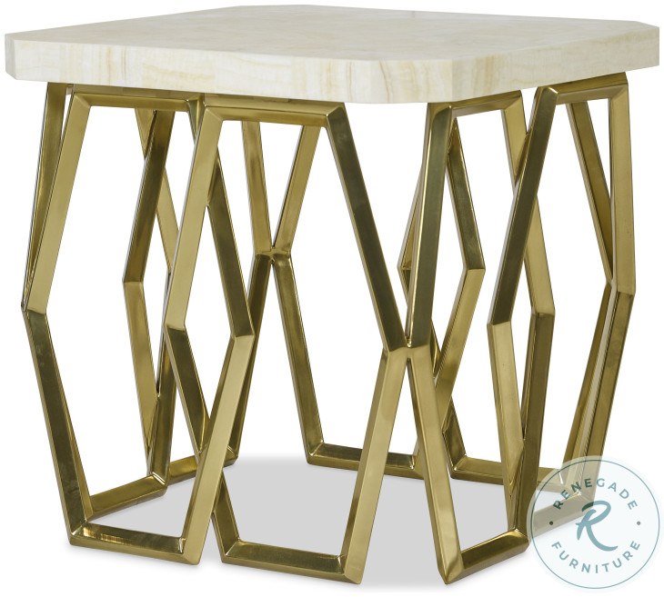 Devon Cream And Gold Side Table