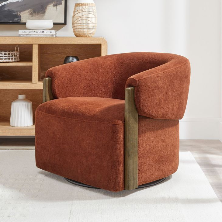 Finley Island Rust Swivel Accent Chair