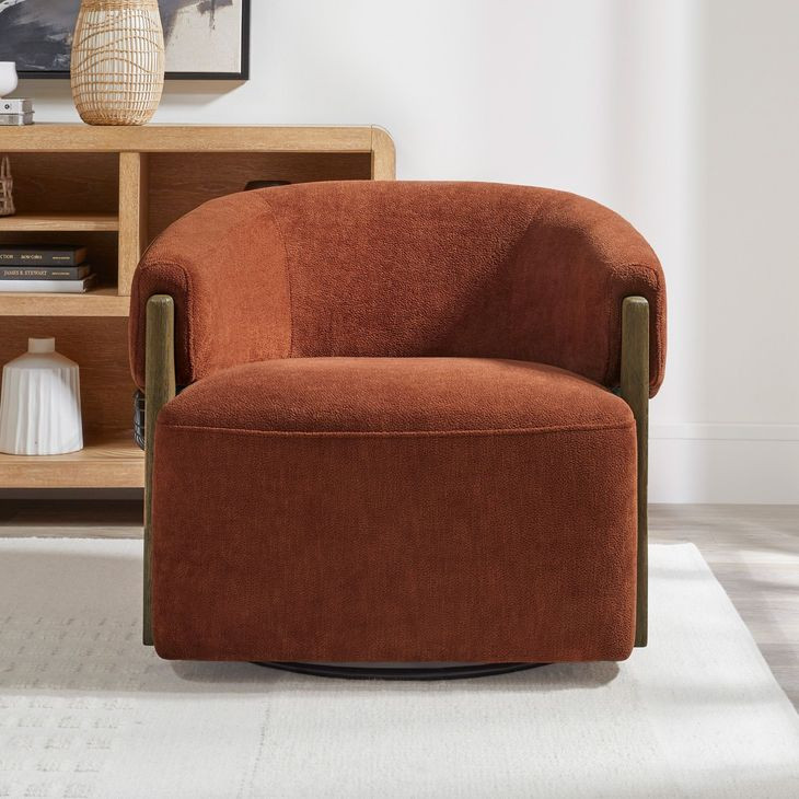 Finley Island Rust Swivel Accent Chair