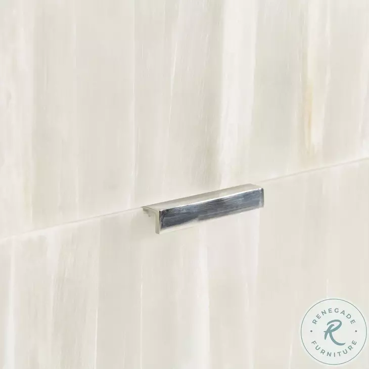 Salka Selenite Crystals And White Lacquer Nightstand