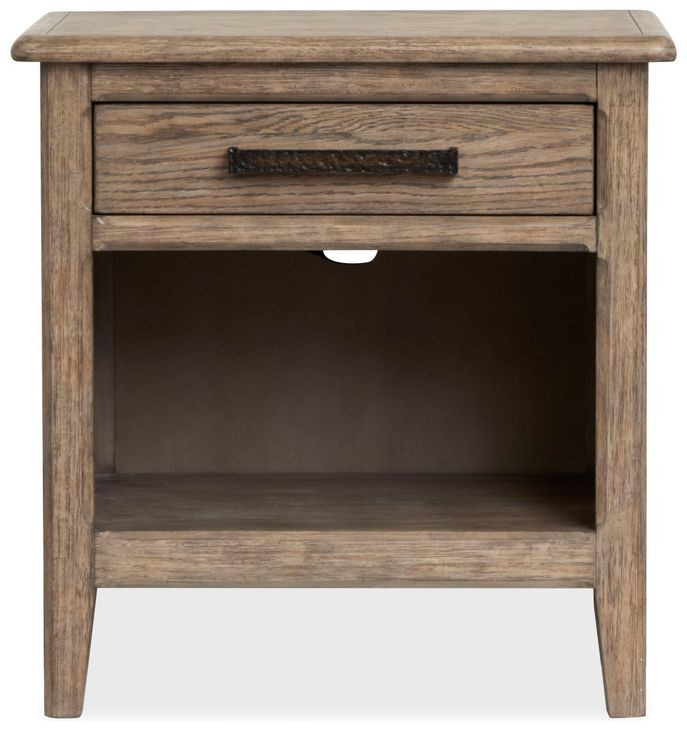 Claremont Smokey Taupe 1 Drawer Open Nightstand with USB Charging