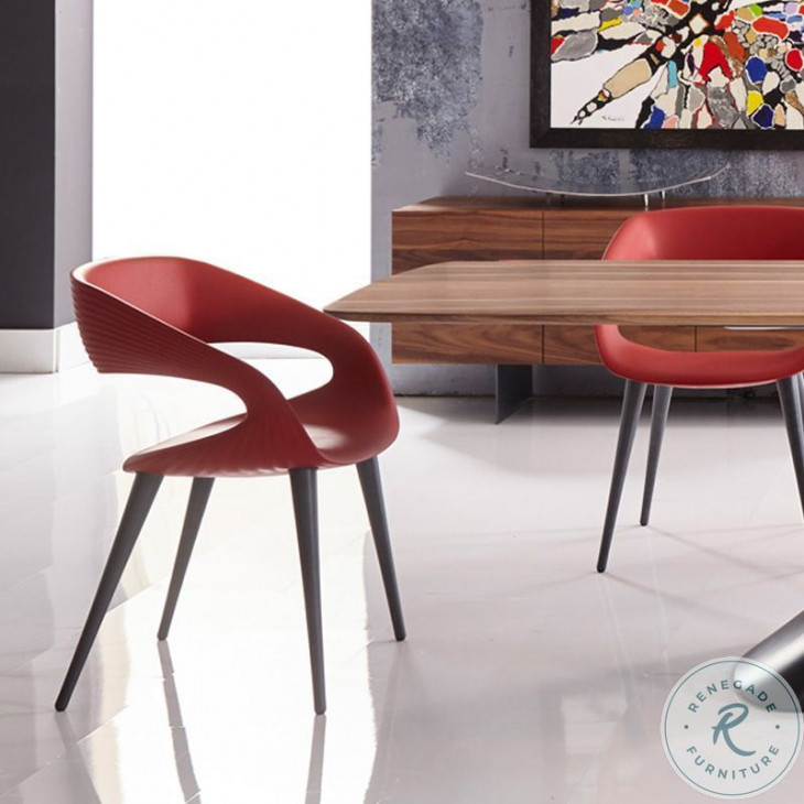 Shape Red Dining Chair with Wood Legs From Bellini Modern Living ...