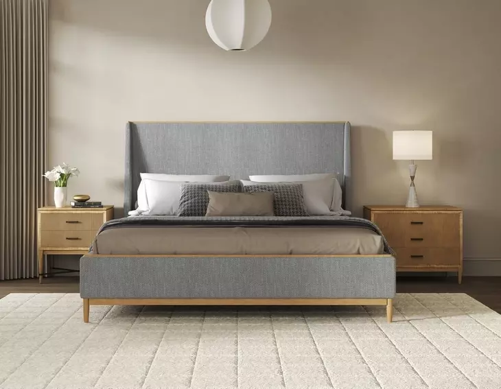 Loft Gray Upholstered King Panel Bed