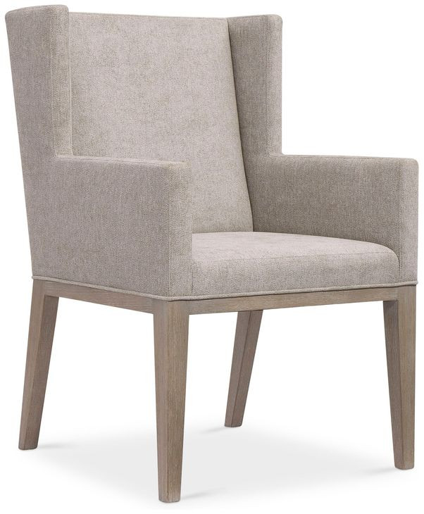 Linea Beige And Cerused Greige Upholstered Arm Chair Set of 2