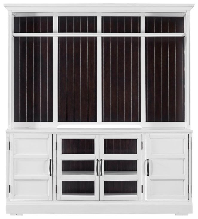 Shoreham Effortless White 76" TV Stand with Hutch