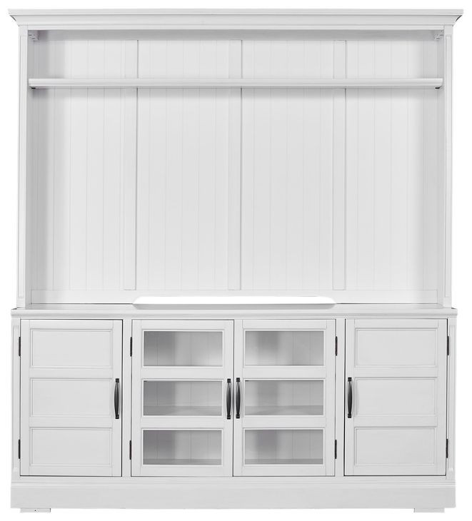 Shoreham Effortless White 76" TV Stand with Hutch