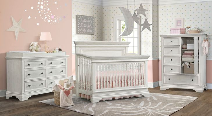 Olivia Brushed White 6 Drawer Dresser