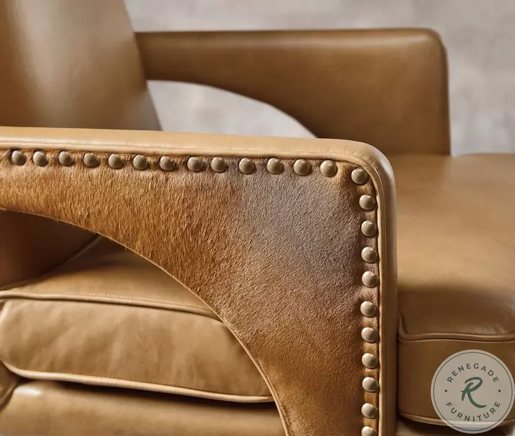 Rochelle Dark Blonde Leather Swivel Tilt Executive Chair