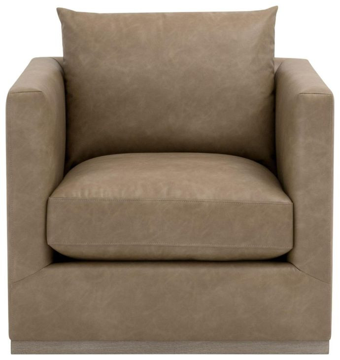Siena Brown Plinth Base Swivel Club Chair