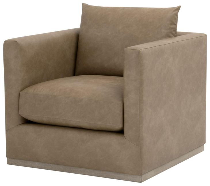 Siena Brown Plinth Base Swivel Club Chair