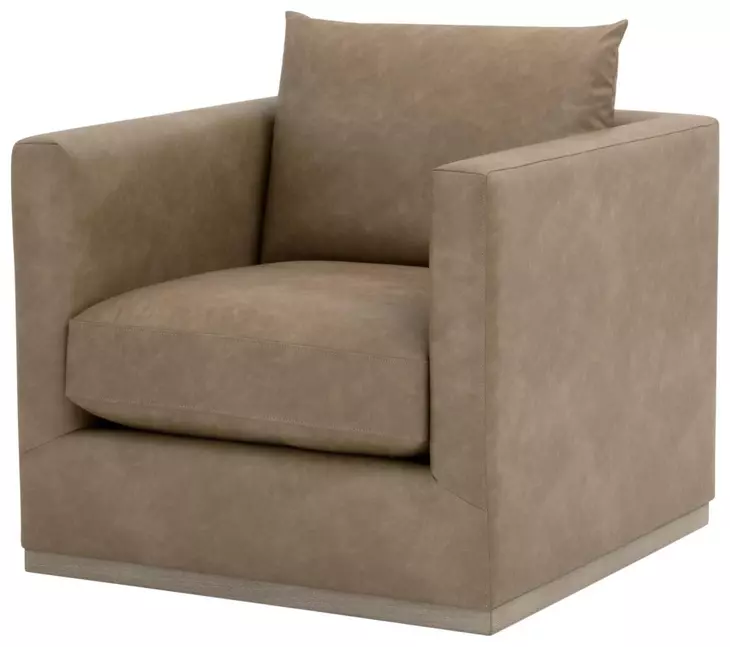 Siena Brown Plinth Base Swivel Club Chair