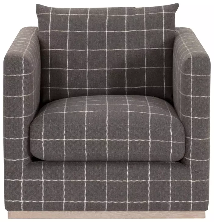 Siena Gray Plinth Base Swivel Club Chair