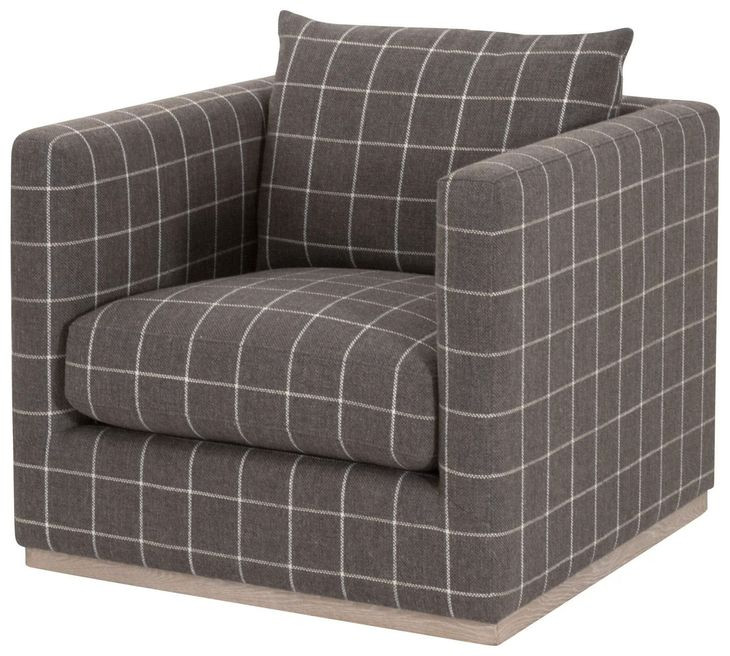 Siena Gray Plinth Base Swivel Club Chair