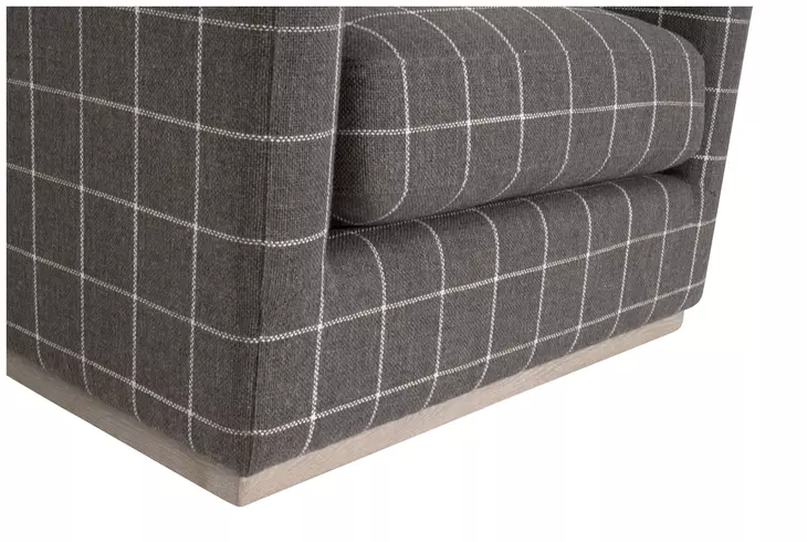 Siena Gray Plinth Base Swivel Club Chair
