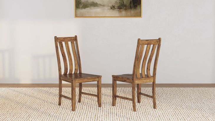 Silverdale Russet Slatback Side Chair Set of 2