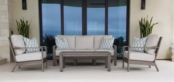 Laguna Canvas Natural Outdoor Living Room Set