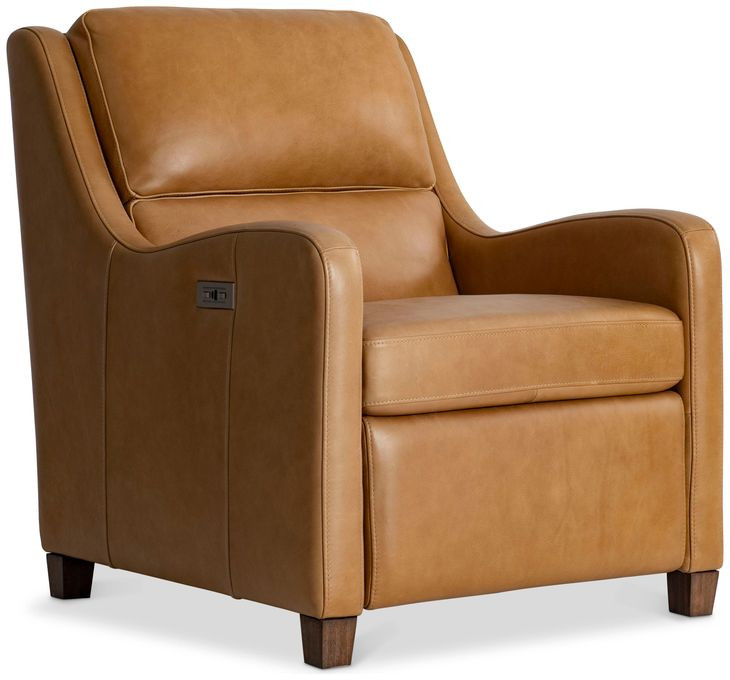 Dillon Brown Leather Recliner with USB Port