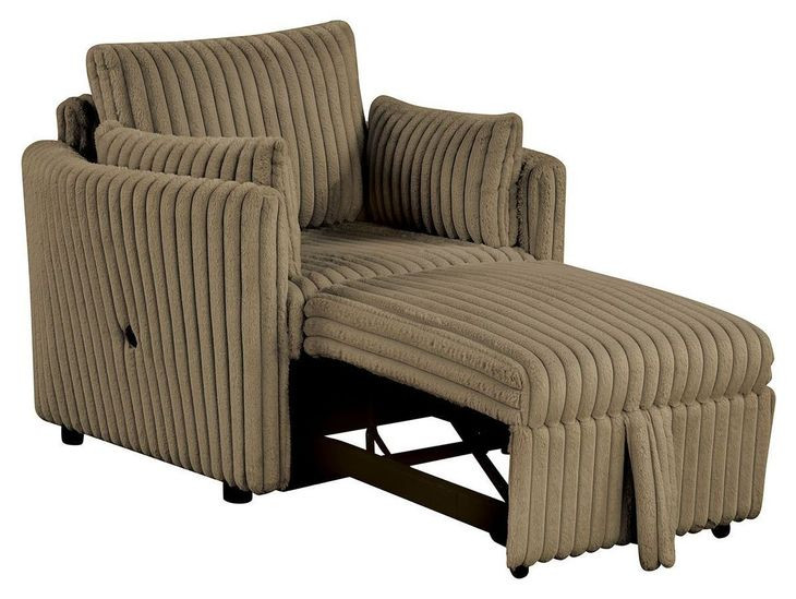 Denholme Brown Sleeper Chair with Pull Out and USB Charging