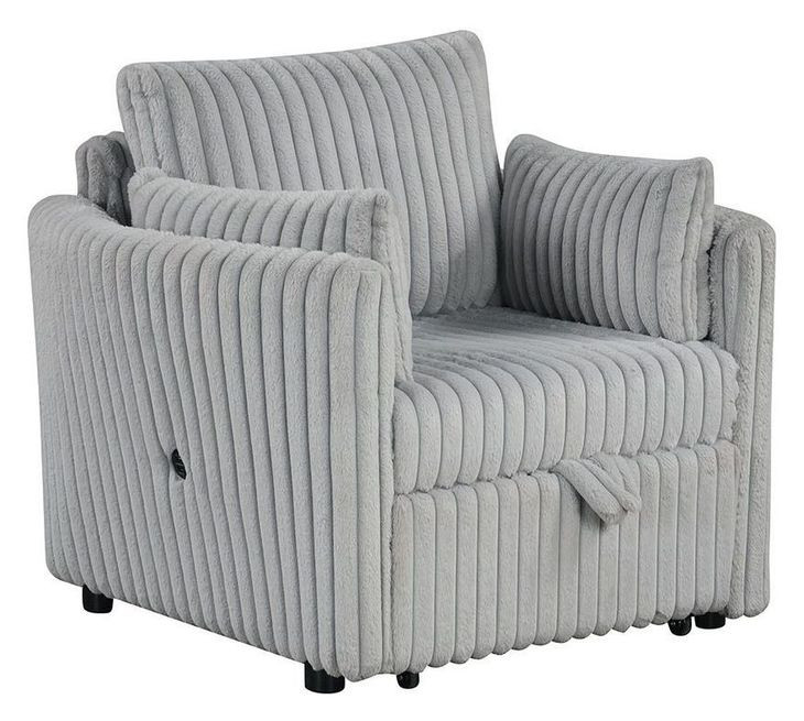 Denholme Gray Sleeper Chair with Pull Out and USB Charging