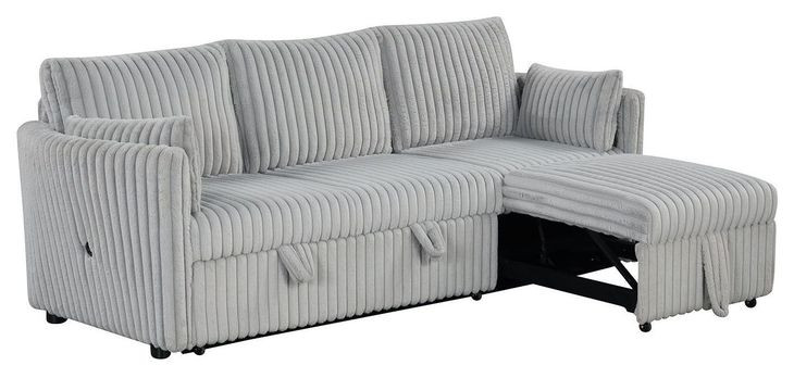 Denholme Gray Sleeper Sofa with Pull Out and USB Charging