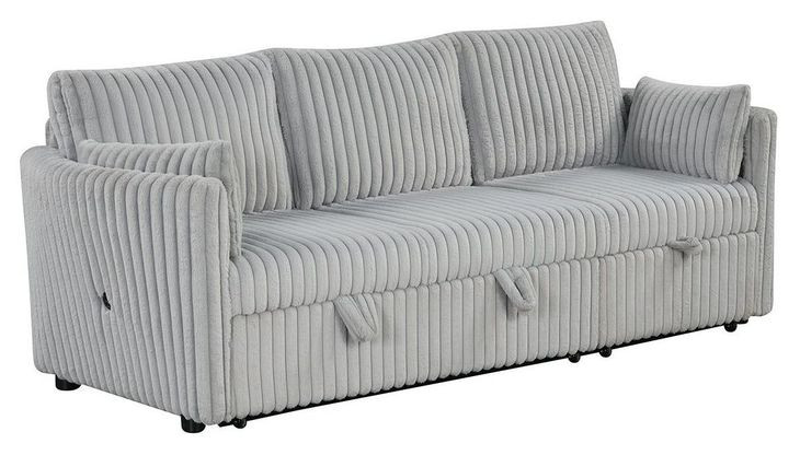 Denholme Gray Sleeper Sofa with Pull Out and USB Charging