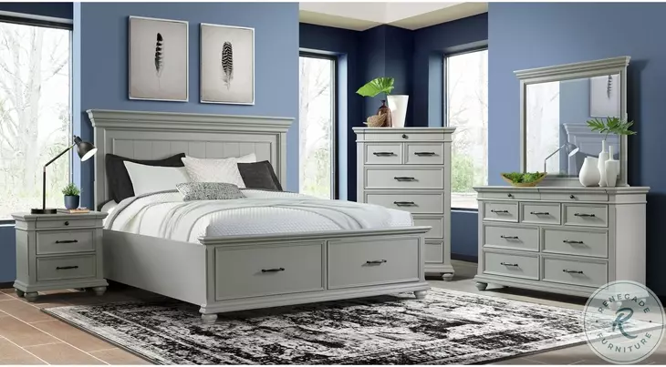 Brooks Gray Queen Storage Platform Bed