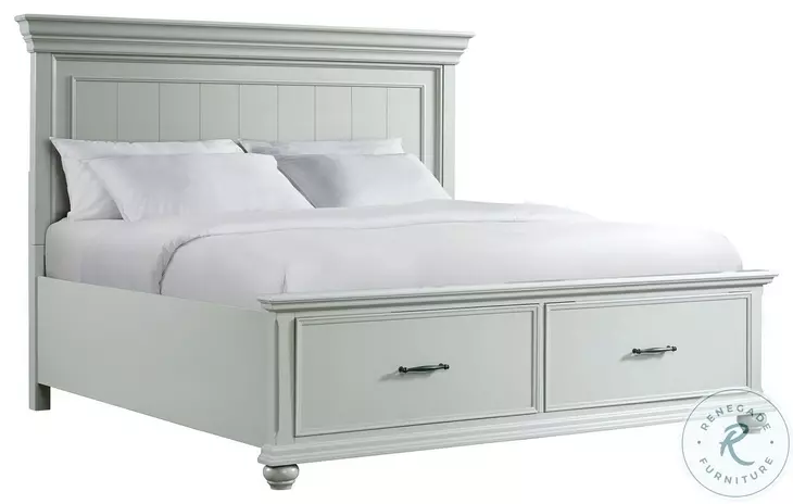 Brooks Gray King Storage Platform Bed