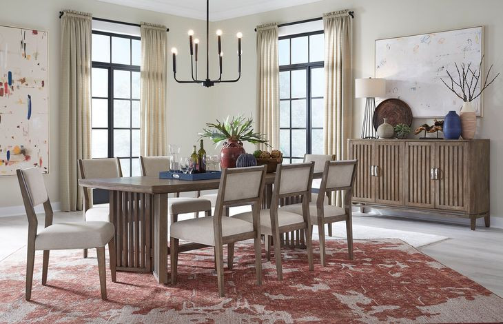 Stoneford Weathered Kona Brown Rectangular Trestle Dining Room Set