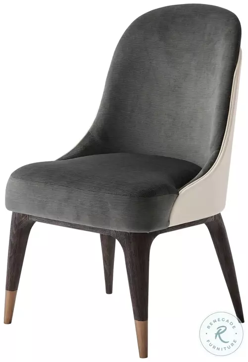 Steve Leung Gray And Brown Covet Upholstered Dining Chair