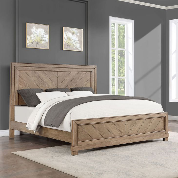 Montana Brown Queen Low Profile Panel Bed