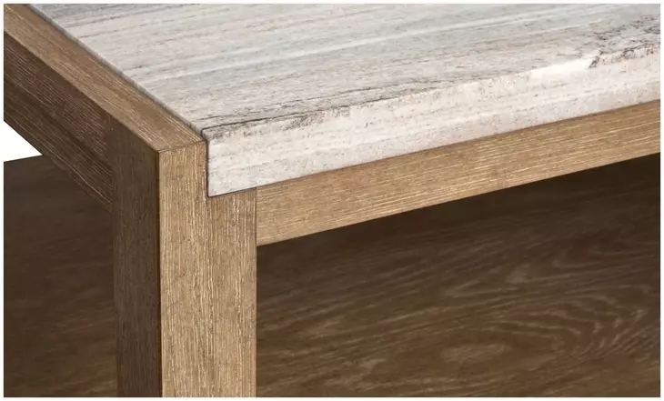 Foxrun Hollow Sierra Brown Rectangular Marble Top Cocktail Table