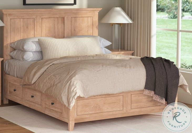 San Mateo Wheat King Storage Panel Bed
